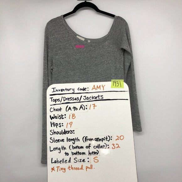 Aritzia Wilfred Free Grey Brinkley Dress Reposa Off One Shoulder Mini Dress S - Picture 15 of 16